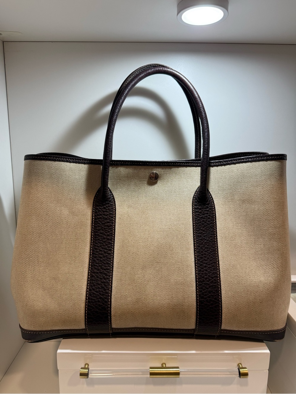 Hermes Garden Party Canvas Tote Bag